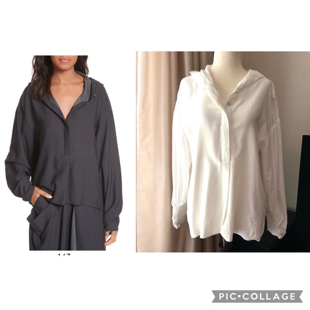 Tibi Hooded Tunic in White XS